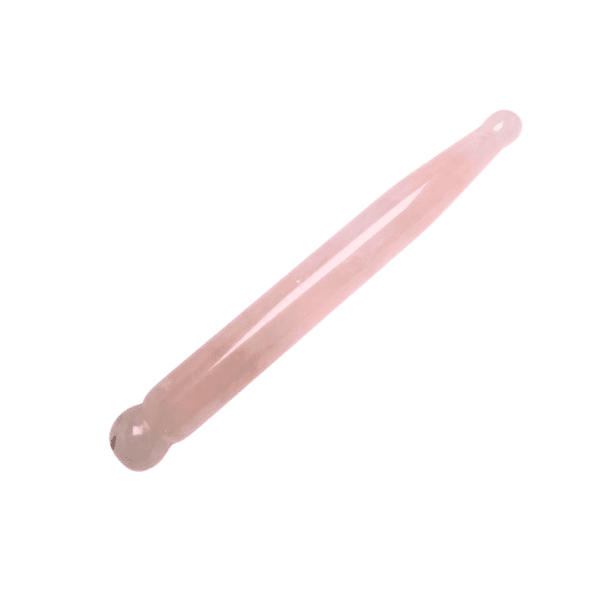 baton de reflexologie en pierre naturelle de quartz rose